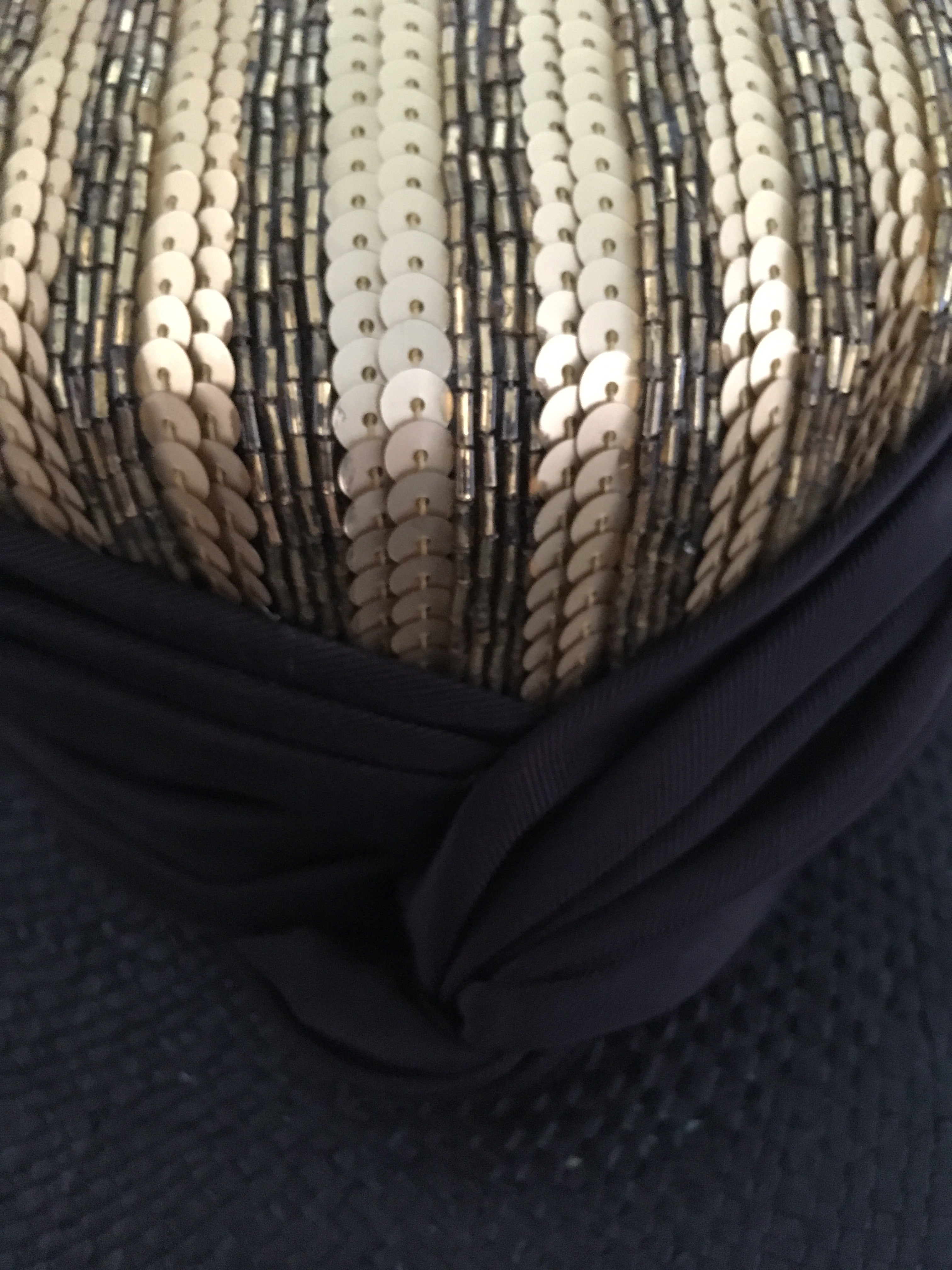 Glam Sequined Summer Fun Black Straw Hat