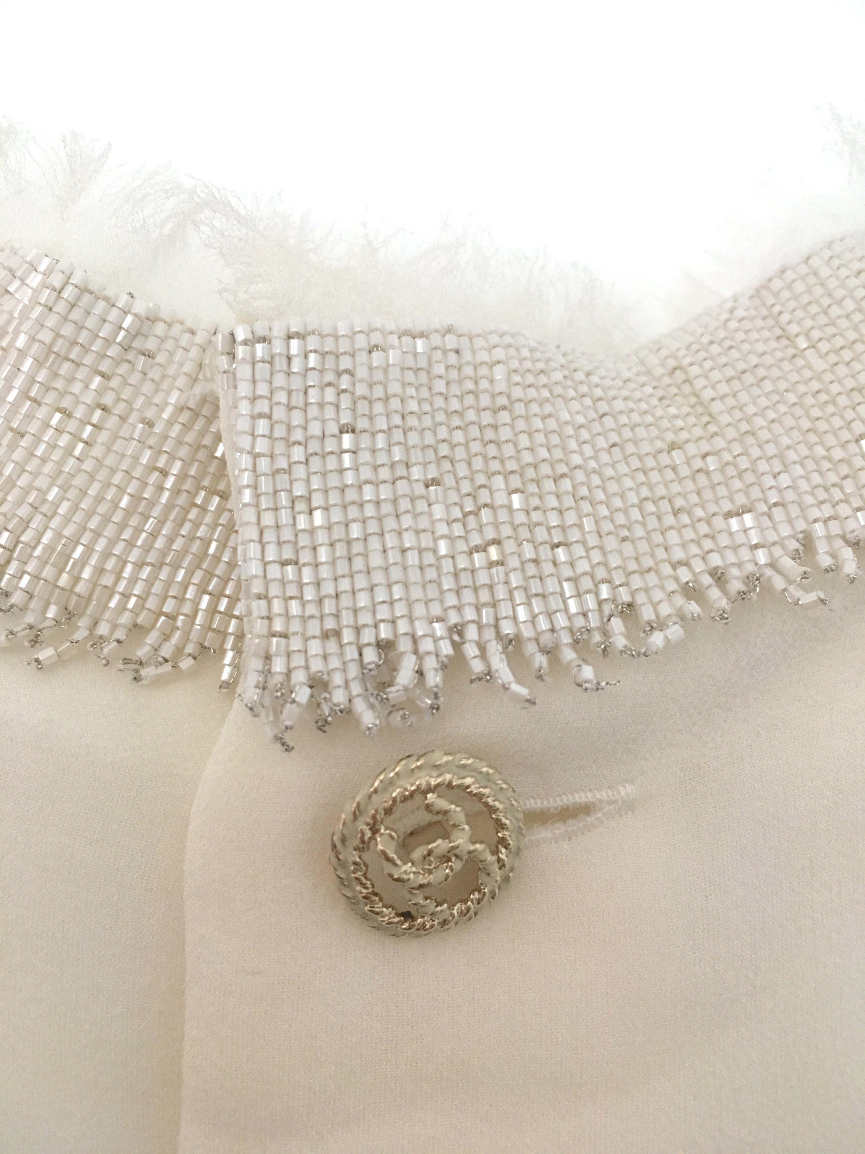 Sleeveless Silk Peplum Blouse with Beaded Neckline by Chanel