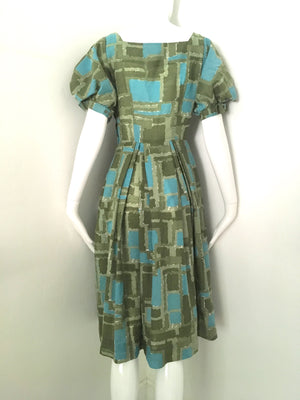 Abstract Print 1950s Day Dress by Betty Barclay