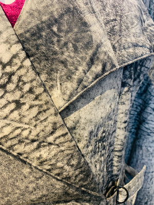 Acid Washed Leather Jacket