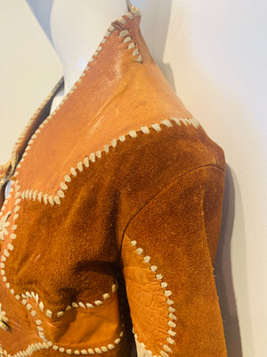 Vintage Leather Patchwork Jacket