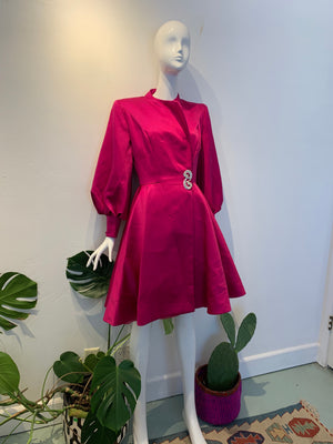 Vintage Pink Satin Dress Coat