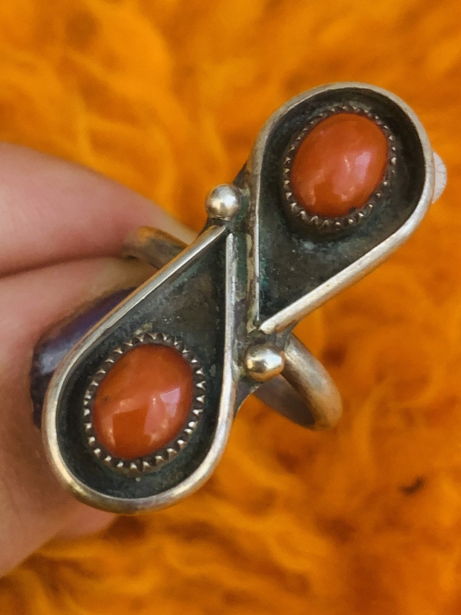 Double Jasper Sterling Silver Ring ~ size 6.75