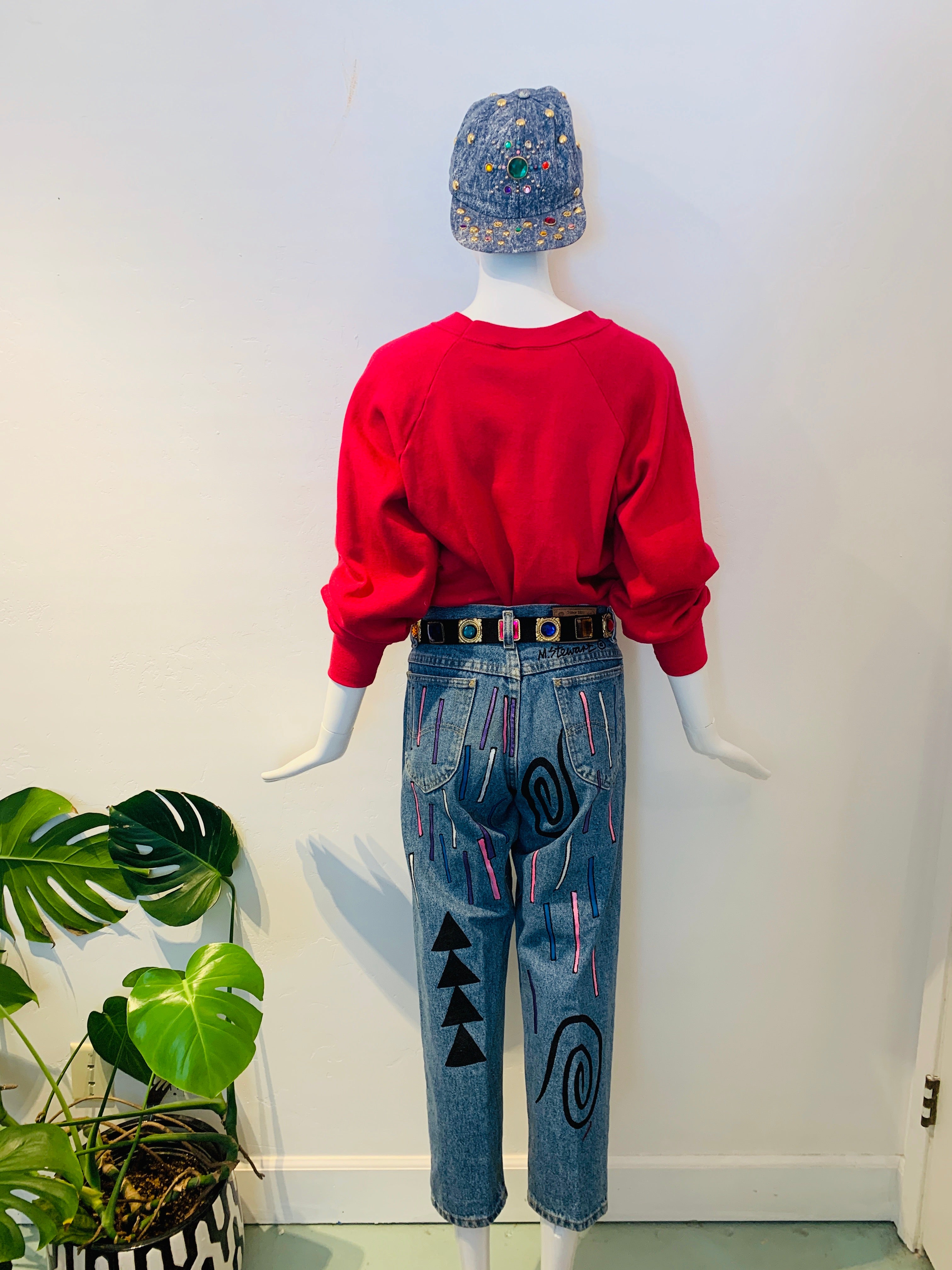 Custom Painted Blue Jeans – The End Yucca Valley