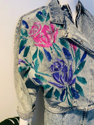 80’s Floral Painted Studded Jacket