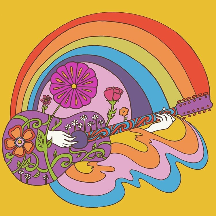 Psychedelic Guitar Print