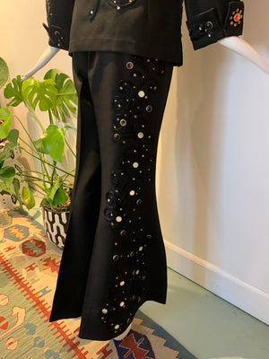 Black EMBELLISHED TWO PIECE SUIT