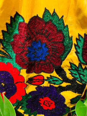 Satin & Fringe Embroidered Suzani