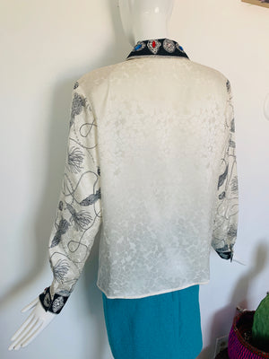 Silky 80’s Jeweled Blouse