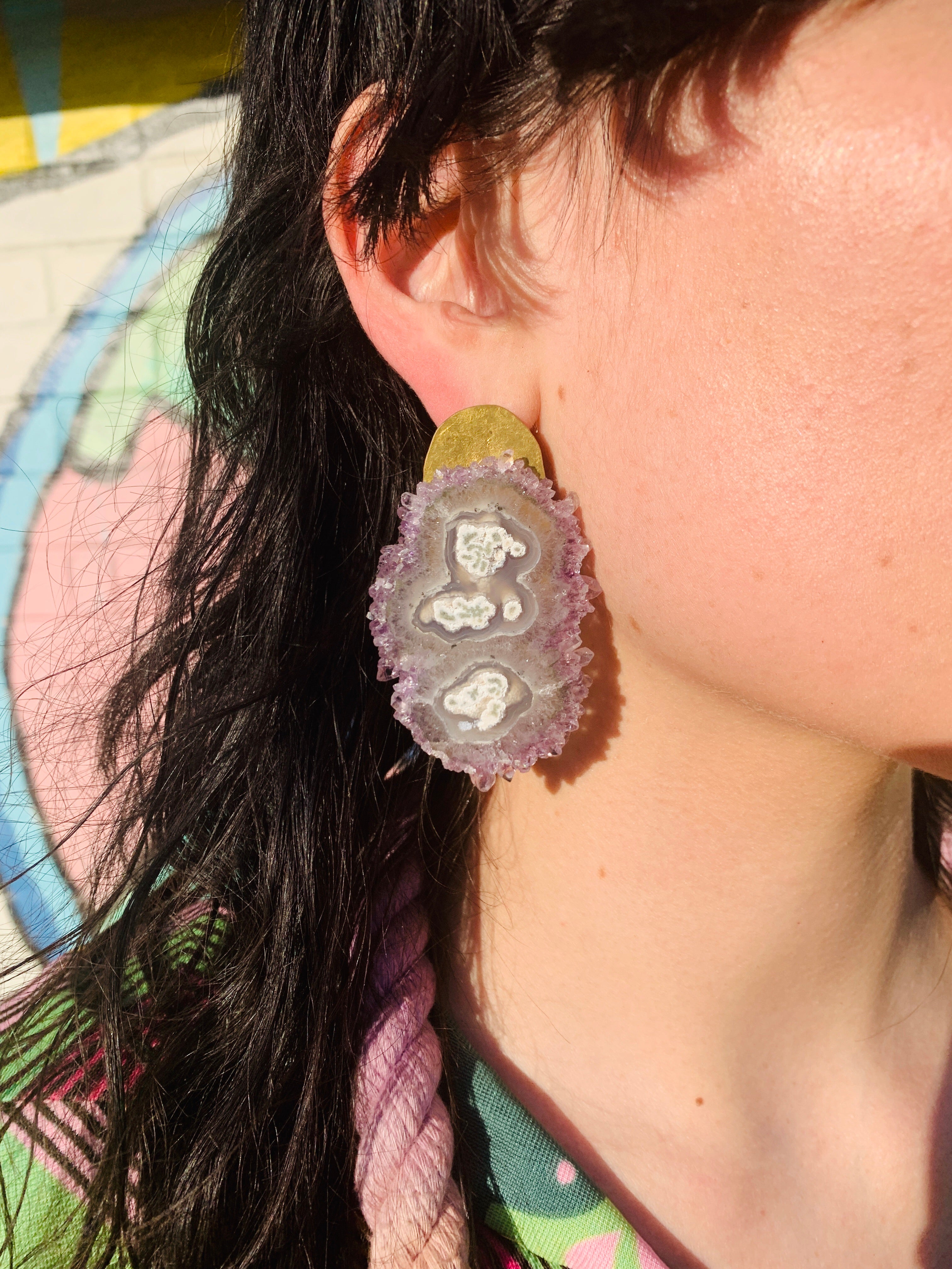 Handmade Amethyst Stalactite Earrings