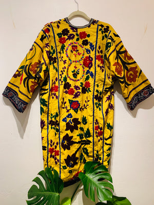 Yellow & Black Embroidered Suzani